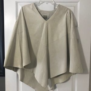 Leather poncho